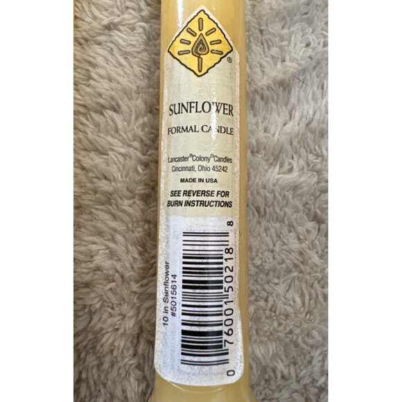 Set Of 3 Sunflower Formal Candles 10" Lancaster Colony Made in USA - Picture 2 of 6